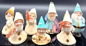 Vintage Christmas Elf Figurines 3 in (Lot of 7) - Japan
