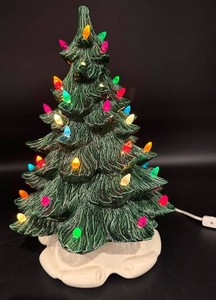 Vintage Ceramic Christmas Tree With Multicolor Lights - 16
