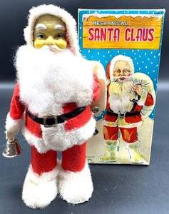 Vintage Alps Mechanical Santa Claus 10-Inch Figure With Box