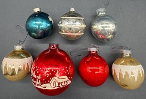 Vintage Shiny Brite Glass Christmas Ornaments (Lot of 7)