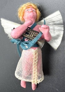 Vintage Angel Ornament With Spun Glass Wings