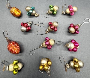 Vintage Antique Assorted Decorative Hanging Glass Ornaments (Lot of 13)