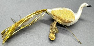 Vintage Made in West Germany Glass Goose Clip on Ornament
