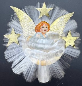 Vintage Spun Glass Angel Tree Topper - National Tinsel Mfg.