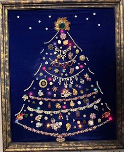 Vintage Jewelry Christmas Tree Wall Art - 22 X 18 in