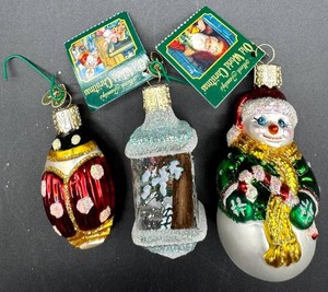 Old World Christmas Glass Ornaments - Assorted Designs (Lot of 3)