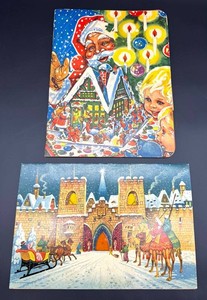 Vintage Christmas Pop-Up Advent Calendar & Nativity Scene Mixed Lot