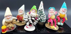 Vintage Christmas Elf Figurines & Tree Decorations (Lot of 6) - Japan