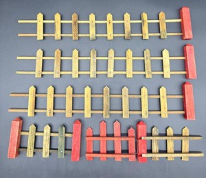 Vintage Miniature Wooden Picket Fence Sections Mixed Lot