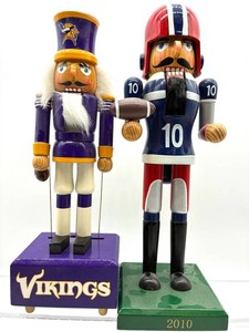 Minnesota Vikings & 2010 Football Nutcrackers (Lot of 2)