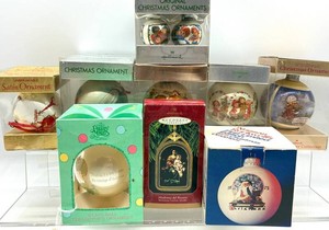 Vintage Hallmark & Precious Moments Christmas Ornaments Mixed Lot of 9