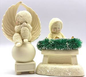 Department 56 Snowbabies Peace & Angel Figurines (Lot of 2)