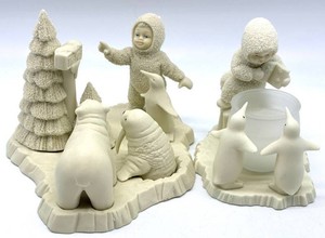 Department 56 Snowbabies Arctic Scenes & Votive Holder (Lot of 2)