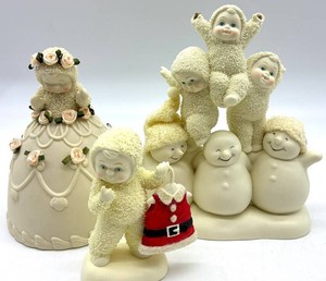 Department 56 Snowbabies Figurines Rising Star, Baby Cakes & New Clothes (Lot of 3)
