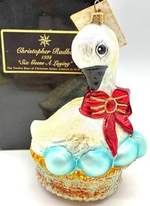Christopher Radko 1998 Six Geese A-laying Ornament - Limited Edition #4090