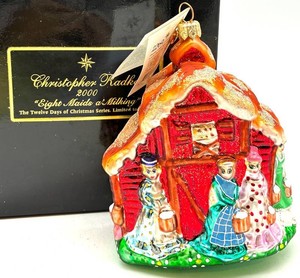 Christopher Radko 2000 Eight Maids Amilking Ornament - Limited Edition