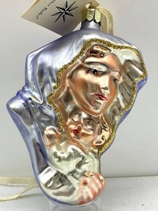 Christopher Radko Virgin Mary Madonna and Child Glass Ornament