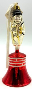 Christopher Radko Red Glass Bell Christmas Ornament