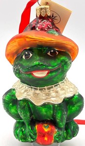 Christopher Radko Lillie Mac Lady Frog Glass Christmas Ornament 1997