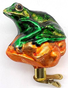 Christopher Radko Frog Sitting Clip-On Ornament