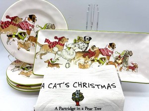 Pier 1 Park Avenue Puppies Dishes & Cats Christmas Towel Mixed Lot