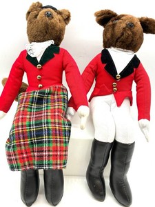 Mr. and Mrs. Fox Dressed Plush Animals (Lot of 2)