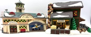 Department 56 Snow Village Airport & Mill House Mixed Lot