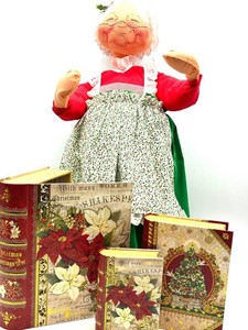 Anna Lee 30-Inch Christmas Doll & Nesting Book Storage Boxes Mixed Lot