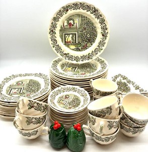 Johnson Brothers Merry Christmas Dinnerware Service for 12 & Holiday Serveware