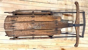 Vintage Flexible Flyer Yankee Clipper M No. 10 Wooden Sled - 42 in
