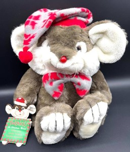 Vintage Tweaks the Christmas Mouse Squeak Plush