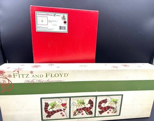 Nikko & Fitz and Floyd Holiday Snowman Serving Trays Mixed Lot
