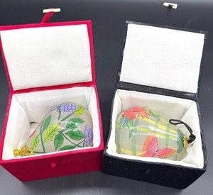 Hand-Painted Decorative Egg Ornaments With Cases (Lot of 2)