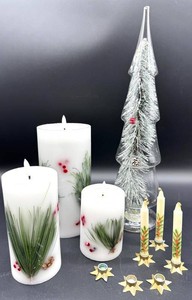 Ashland LED Candle, Holiday Pillars, Tapers & Glass Tree Mixed Lot