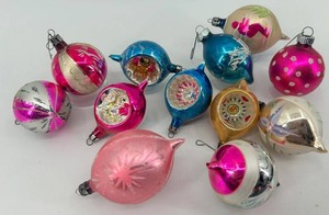 Vintage Christmas Glass Ornaments Assortment (Lot of 12)