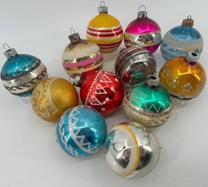 Vintage Christmas Glass Ornaments (Lot of 12)