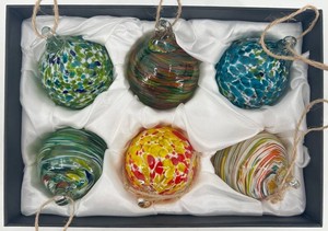 Colorful Art Glass Hanging Ornaments (Lot of 6) #4