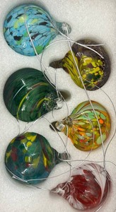Colorful Art Glass Hanging Ornaments (Lot of 6) #5