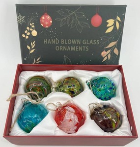Colorful Art Glass Hanging Ornaments (Lot of 6) #8