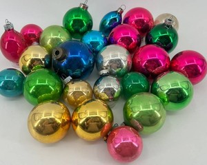 Vintage Assorted Glass Christmas Ornaments - 25pc including Shiny Brite