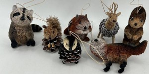 Woodland Animal Christmas Ornaments - Set of 7