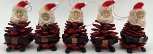 Santa Pinecone Ornaments With Hanging Loops&nbsp