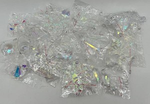 Iridescent Crystal Snowflake & Icicle Ornaments (Lot of 24) NIB