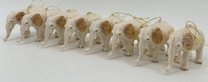 Elephant Christmas Ornaments With Glitter Accents&nbsp