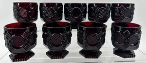 Avon Cape Cod Ruby Red Footed Glasses&nbsp