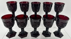 Avon Cape Cod Ruby Red Wine Goblets&nbsp