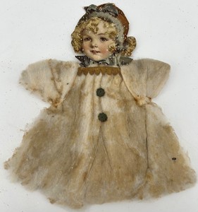Cloth Doll Ornament With Printed Paper Face
