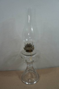 Vintage Glass Pedestal Oil Lamp