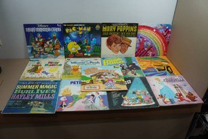 Assorted Vinyl Records - Disney Christmas, Pac-Man, Mary Poppins, Cinderella, Winnie the Pooh