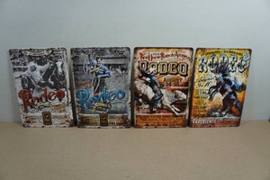 4 Vintage Style Metal Signs - Rodeo